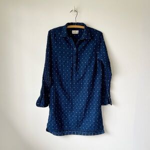 Marine Layer Indigo Blue Print Tunic Dress